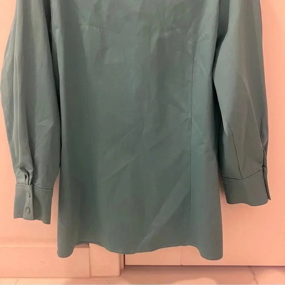 Alexis Brooks Long Puff-sleeved shirt in Cerulean- Size M; New with Tags - Picture 9 of 13